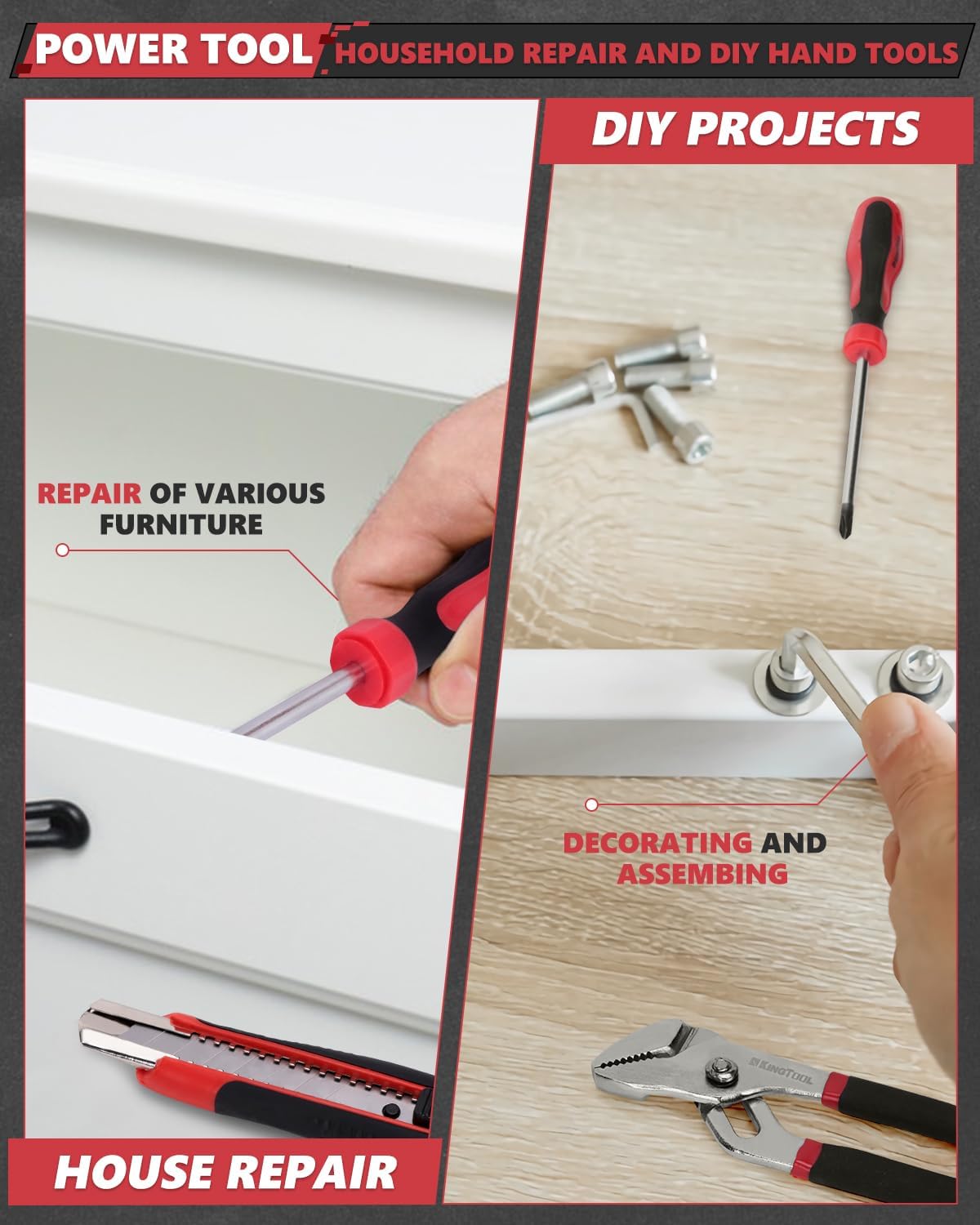 KingTool Home & Auto Repair Tool Kit