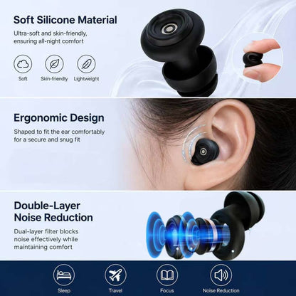 Waterproof Noise-Cancelling Silicone Ear Plugs
